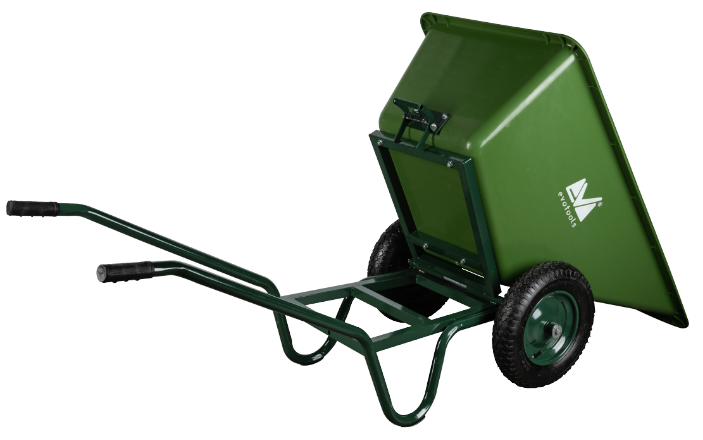 Roaba Cuva Plastic Verde cu Basculare si 2 Roti 170 EvoTools