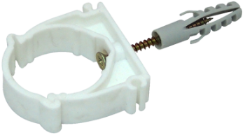 Clema Plastic cu Capac Fixare Tevi cu Diblu si Holzsurub