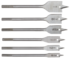 Burghiu Lemn Plat 6 Pcs / D[inch]: 3/8-1